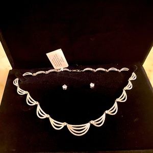 White by Vera Wang scalloped necklace earrings set